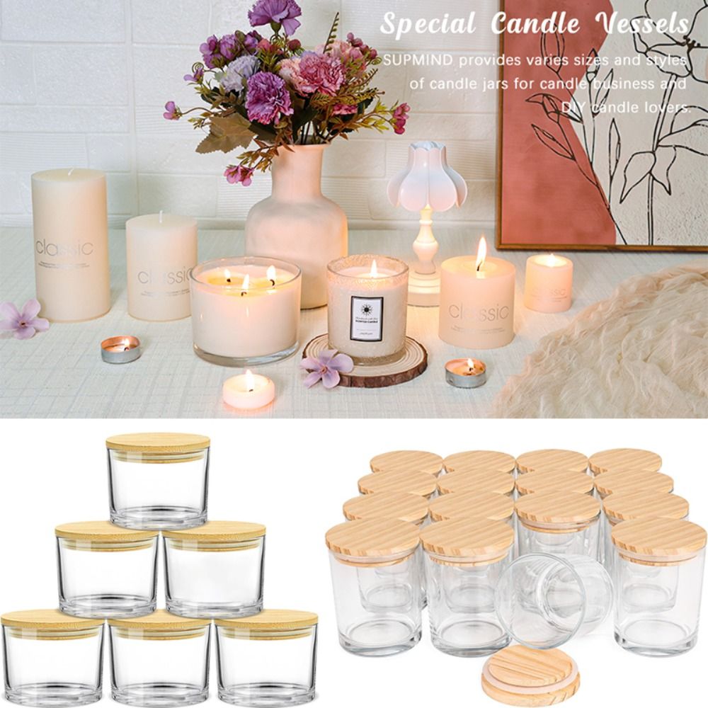 Candle Making Vessels - Clear Glass Candle Jars Transparent Small