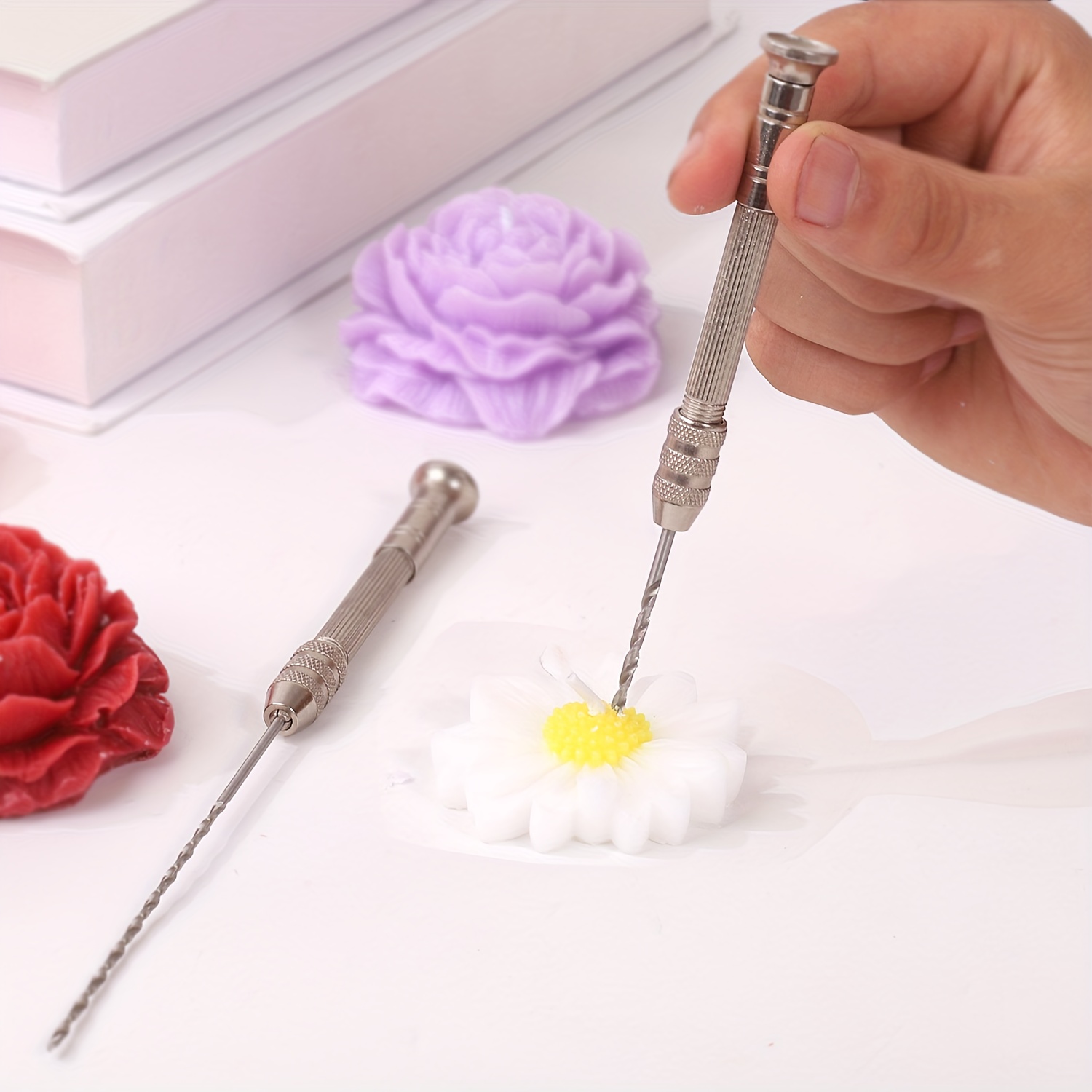 Candle Making Glass Jars - A set of candle punching tools