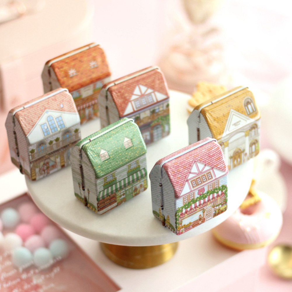 6Pcs Mini House Shaped Tin Box - Tin Container Lid recension och pris