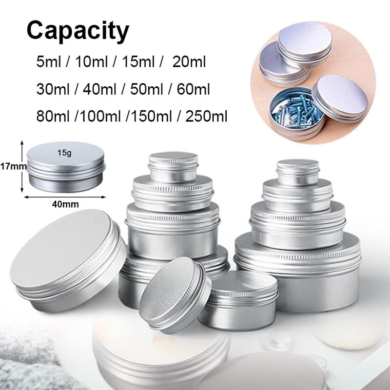 1/5/10pcs 5-250ml Empty Silver - Tin Container Lid recension och pris