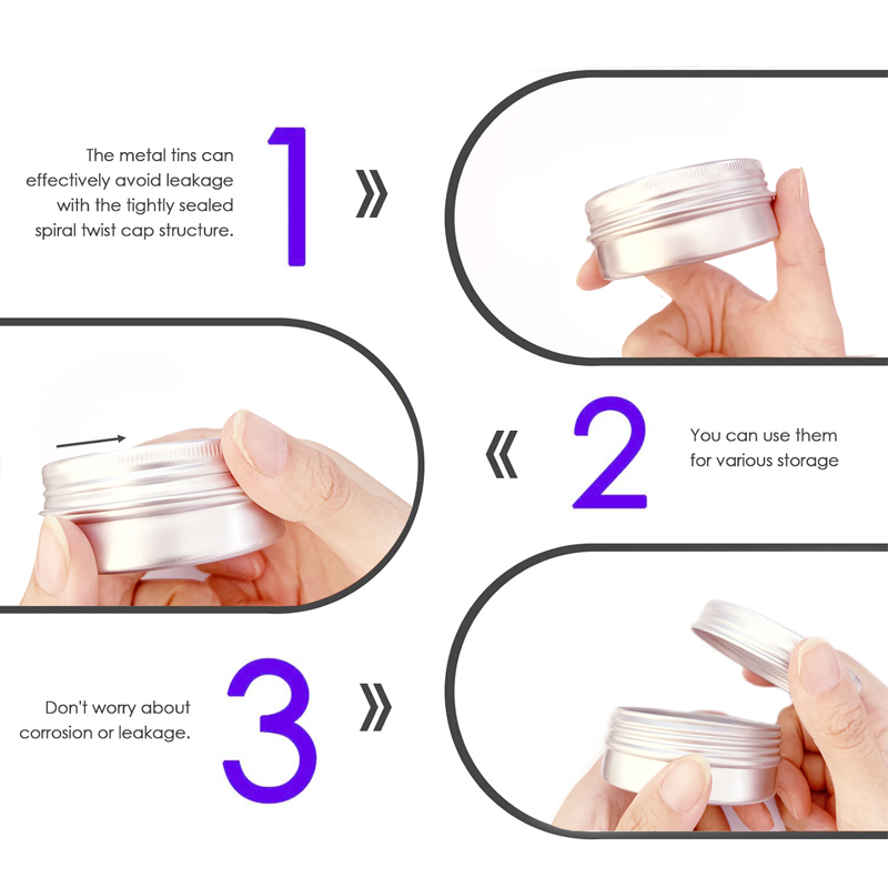 1/5/10pcs 5-250ml Empty Silver - Tin Container Lid recension och pris