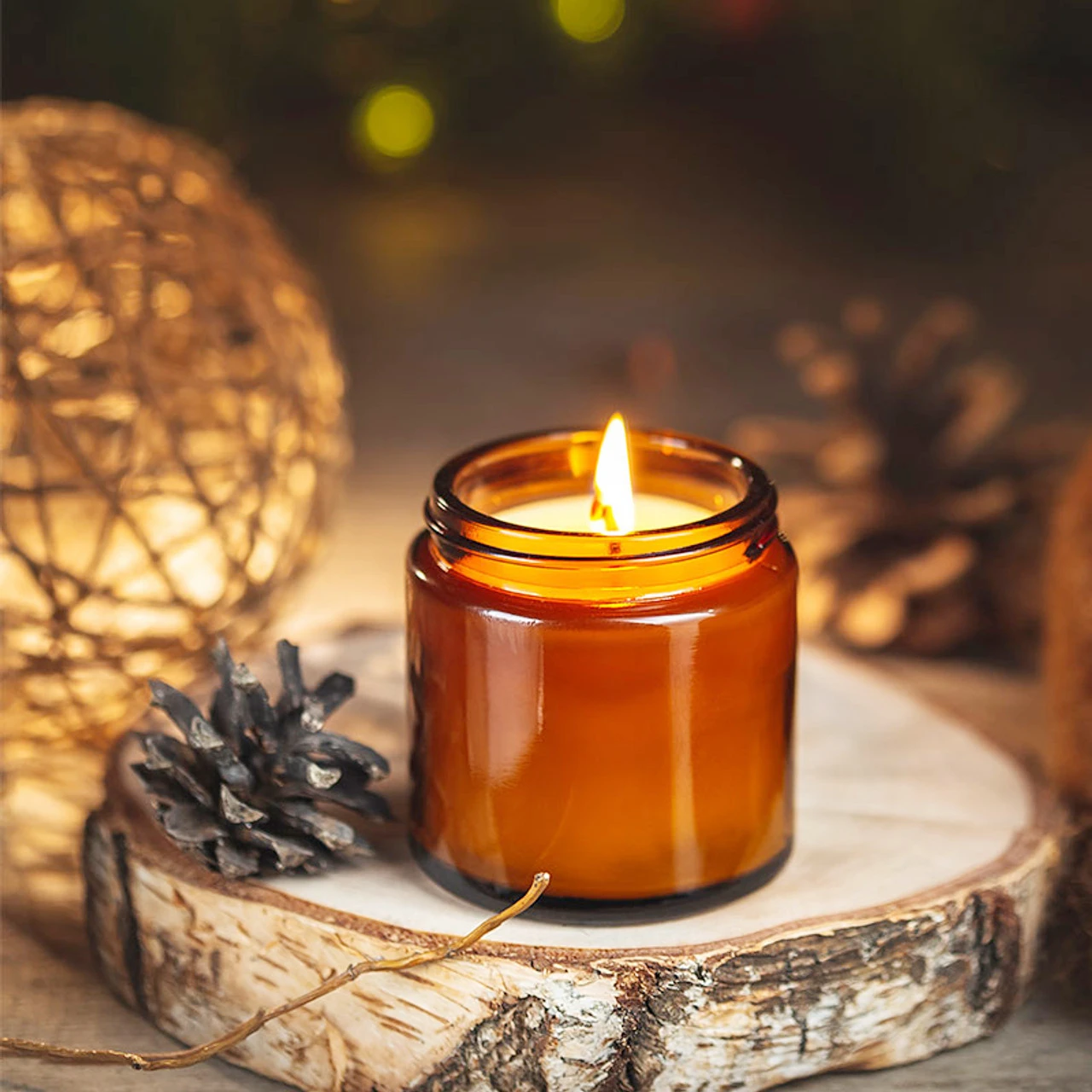 Glass Candle Jars, 4oz Amber R - Candle Making Glass Jars recension och pris