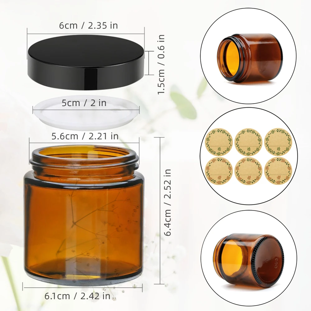 Glass Candle Jars, 4oz Amber R - Candle Making Glass Jars recension och pris