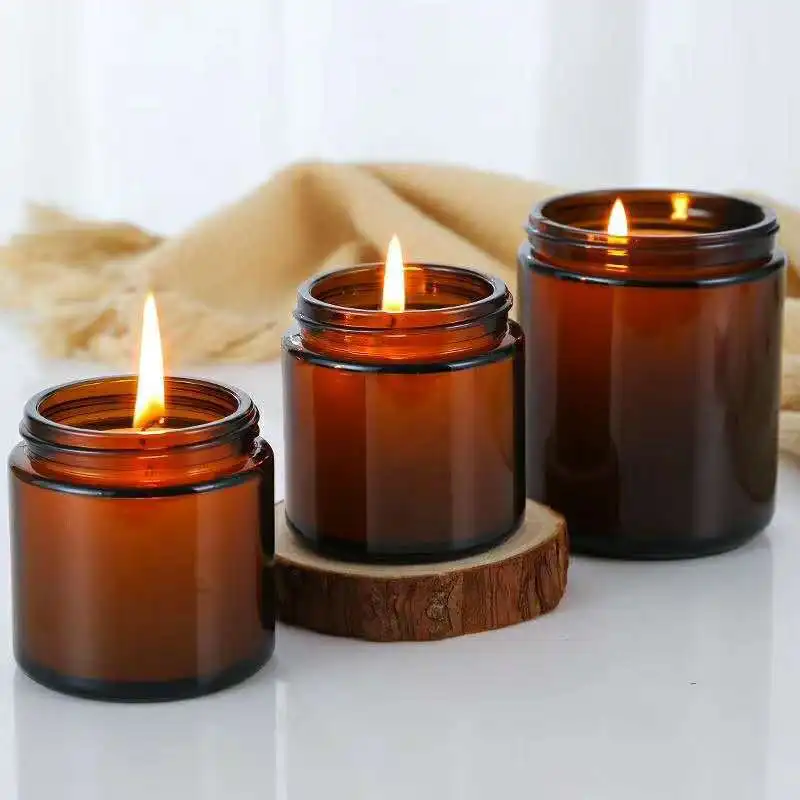 Glass Candle Jars, 4oz Amber R - Candle Making Glass Jars recension och pris