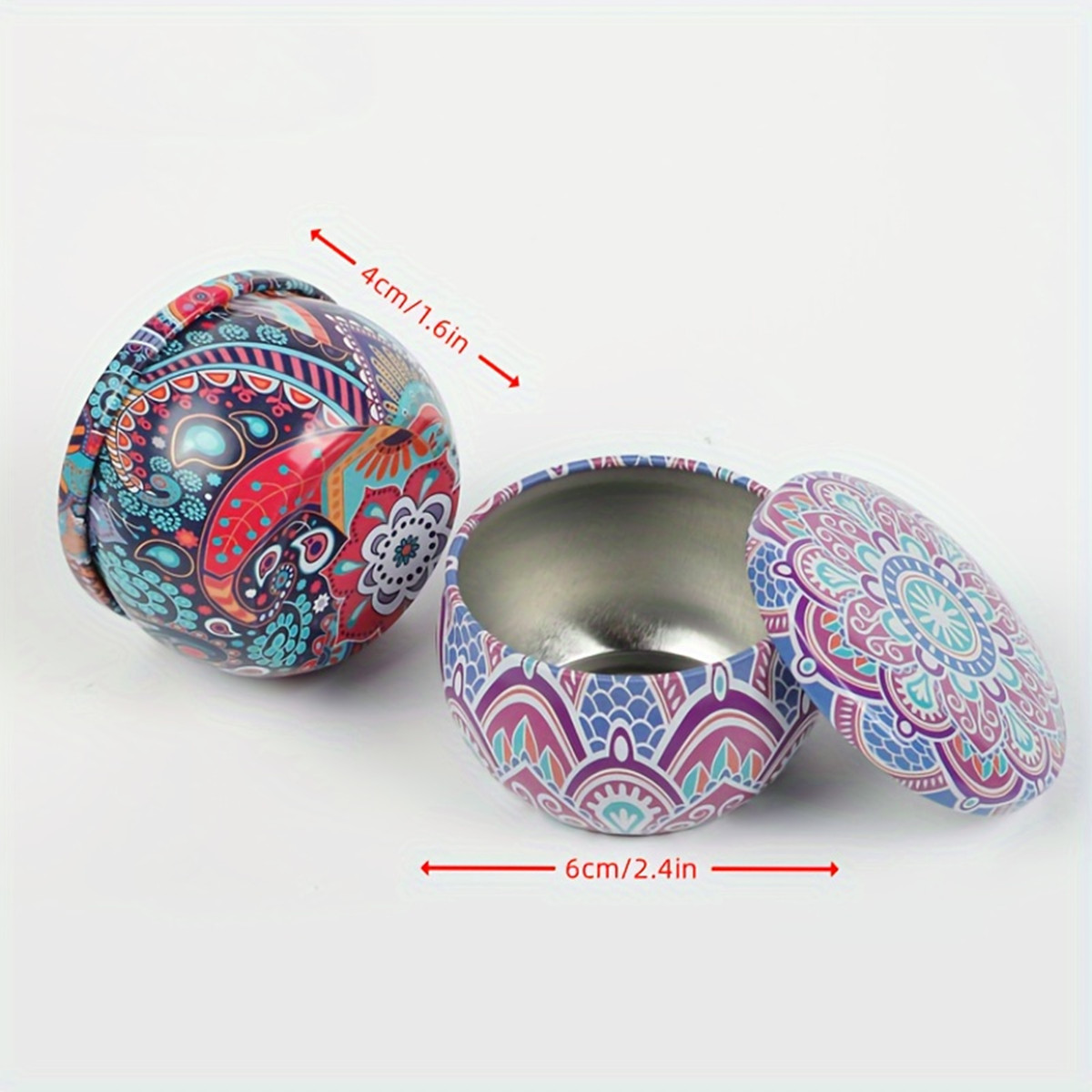 12pcs Premium Floral Printed C - Tin Container Lid recension och pris