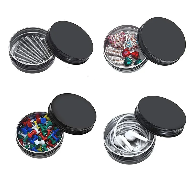50Pcs Black Empty Candle Jars  - Tin Container Lid recension och pris