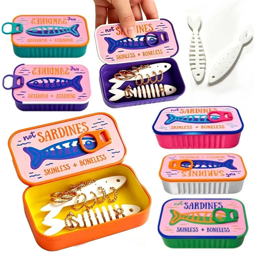 Sardine Tin Jewelry Box 3D Pri - Tin Container Lid recension och pris