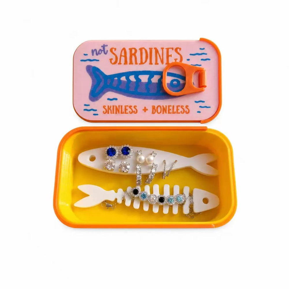 Sardine Tin Jewelry Box 3D Pri - Tin Container Lid recension och pris