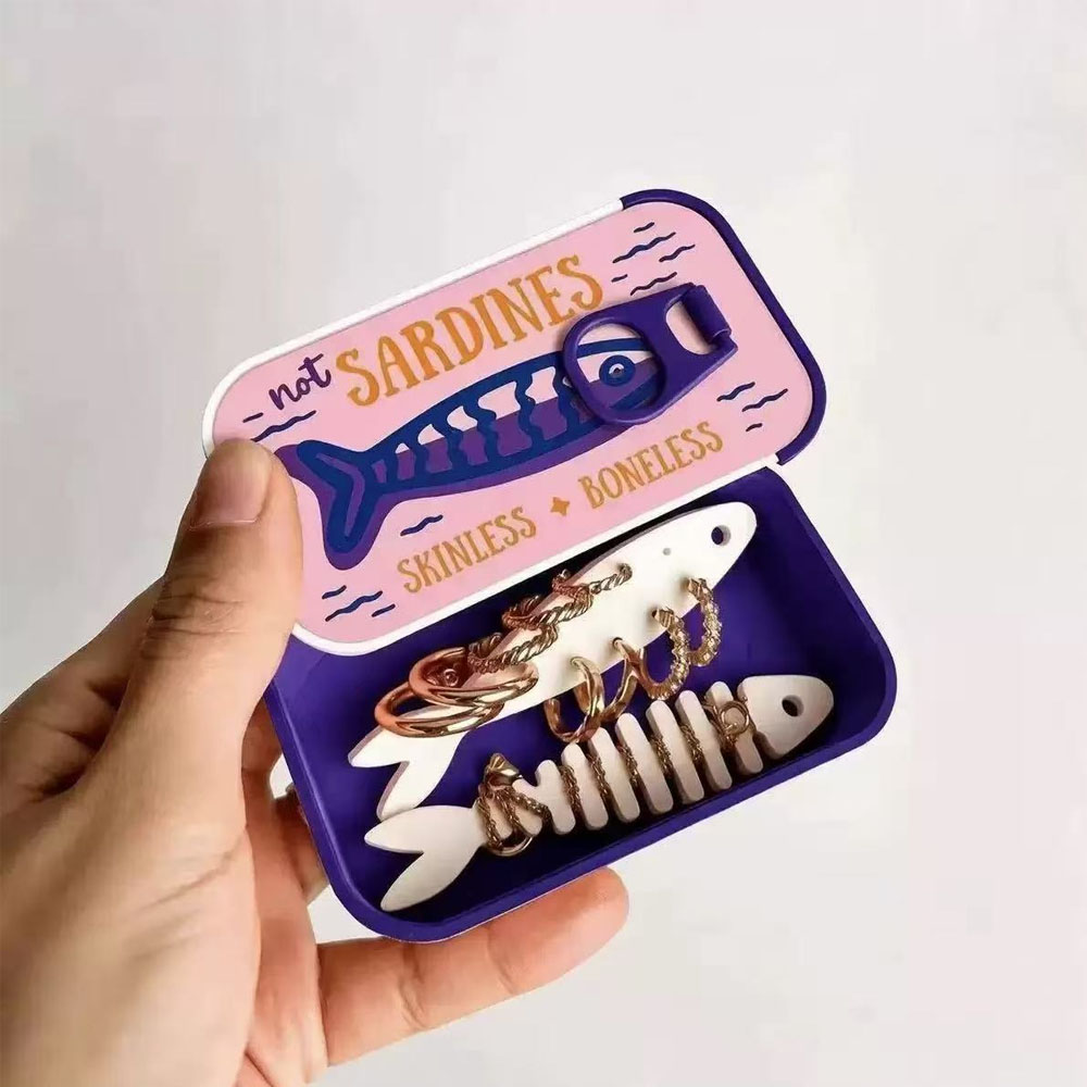 Sardine Tin Jewelry Box 3D Pri - Tin Container Lid recension och pris