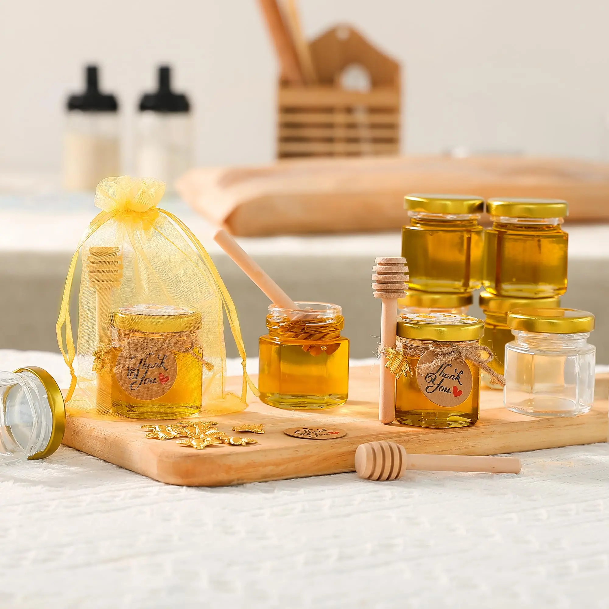 1.5Oz Hexagon Mini Glass Honey - Candle Making Glass Jars recension och pris