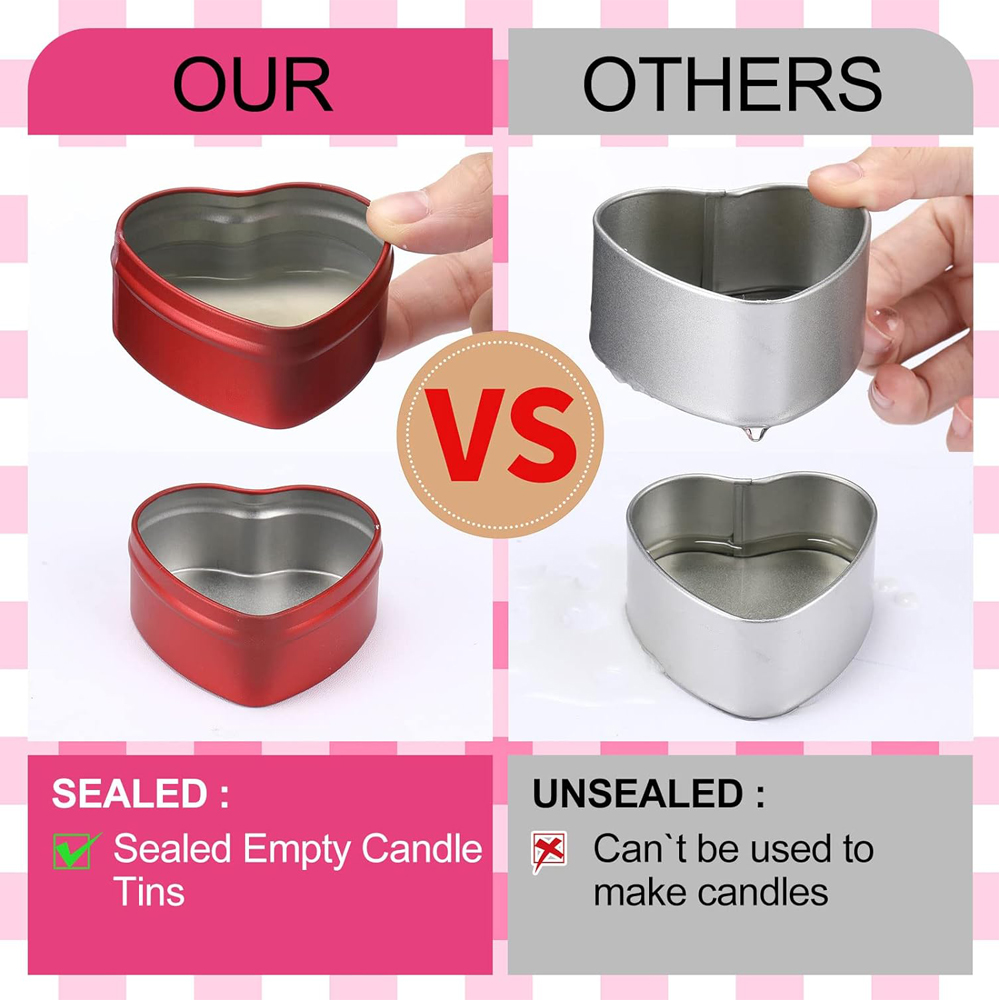 2 oz Heart Shaped Metal Tins w - Candle Making Vessels recension och pris