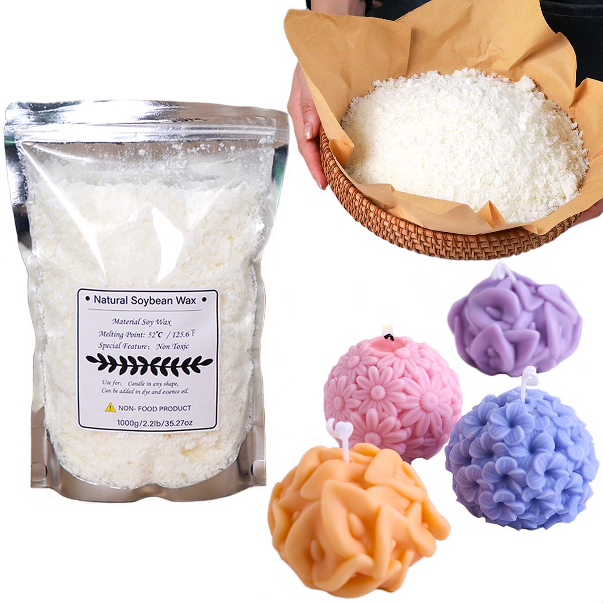 100/250/500/1000g Natural Soy  - Candle Making Kit recension och pris