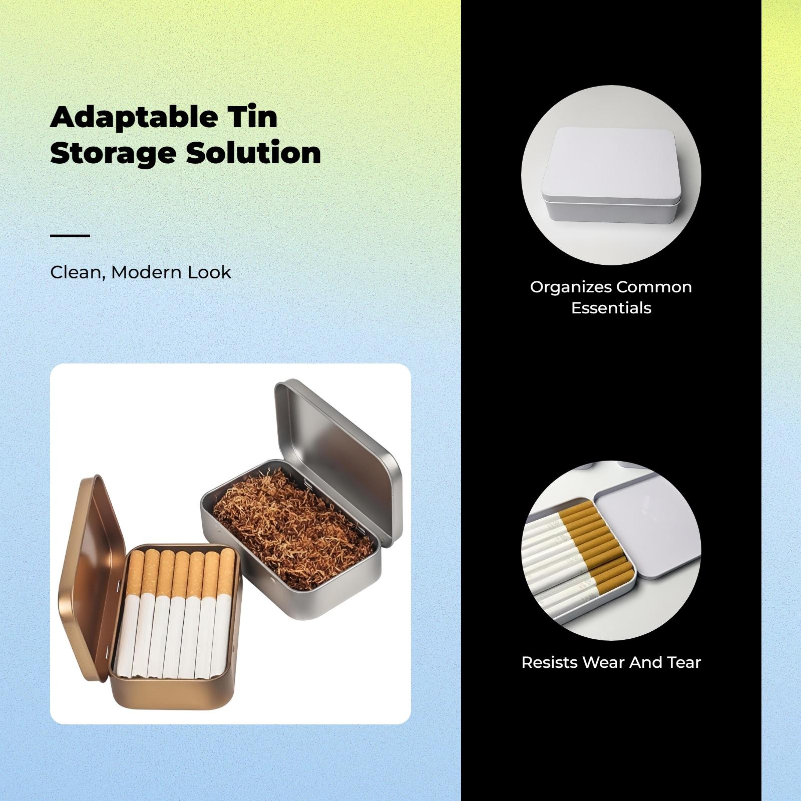 Cream Tin Metal Storage Box Se - Tin Container Lid recension och pris