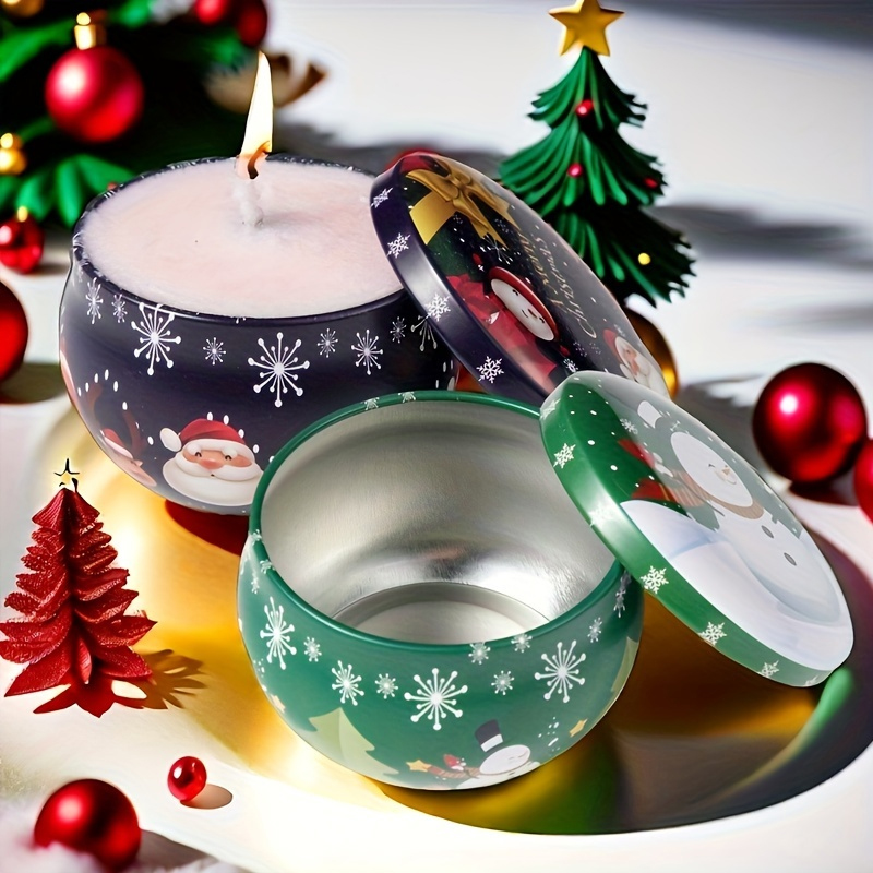 Round Christmas Tinplate Empty - Tin Container Lid recension och pris