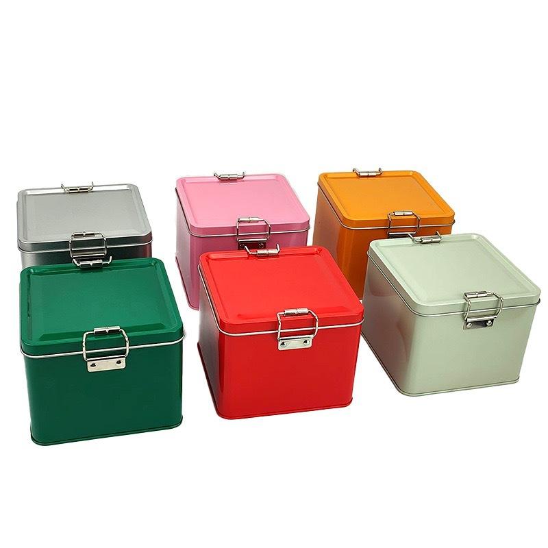 Square Tinplate Cookie Tins Bo - Tin Container Lid recension och pris