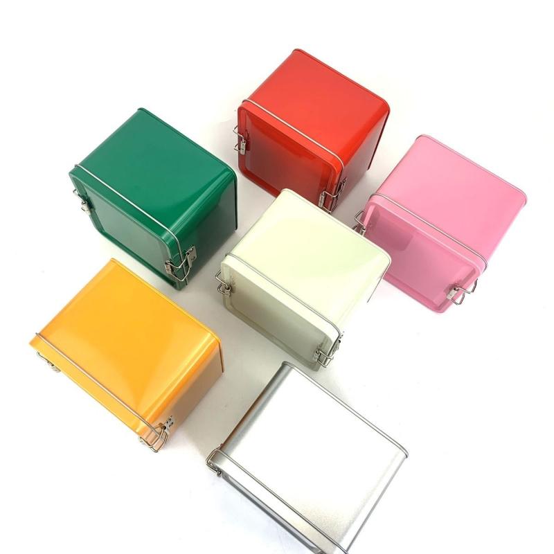 Square Tinplate Cookie Tins Bo - Tin Container Lid recension och pris