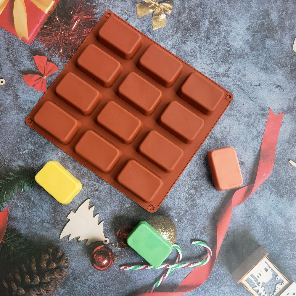 12 Cavity Square Silicone Soap - Candle Making Ingredients recension och pris