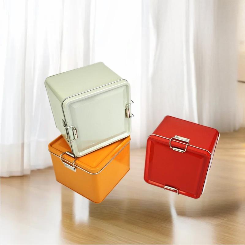 Square Tinplate Cookie Tins Bo - Tin Container Lid recension och pris