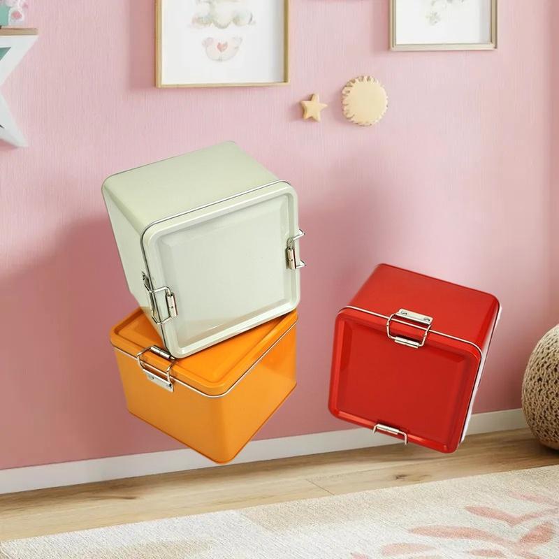 Square Tinplate Cookie Tins Bo - Tin Container Lid recension och pris