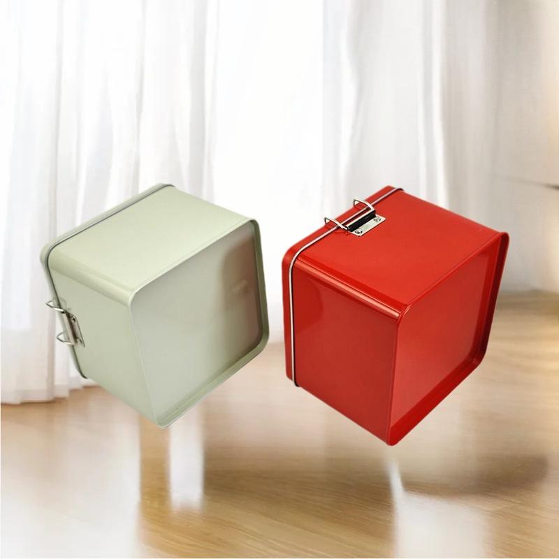 Square Tinplate Cookie Tins Bo - Tin Container Lid recension och pris