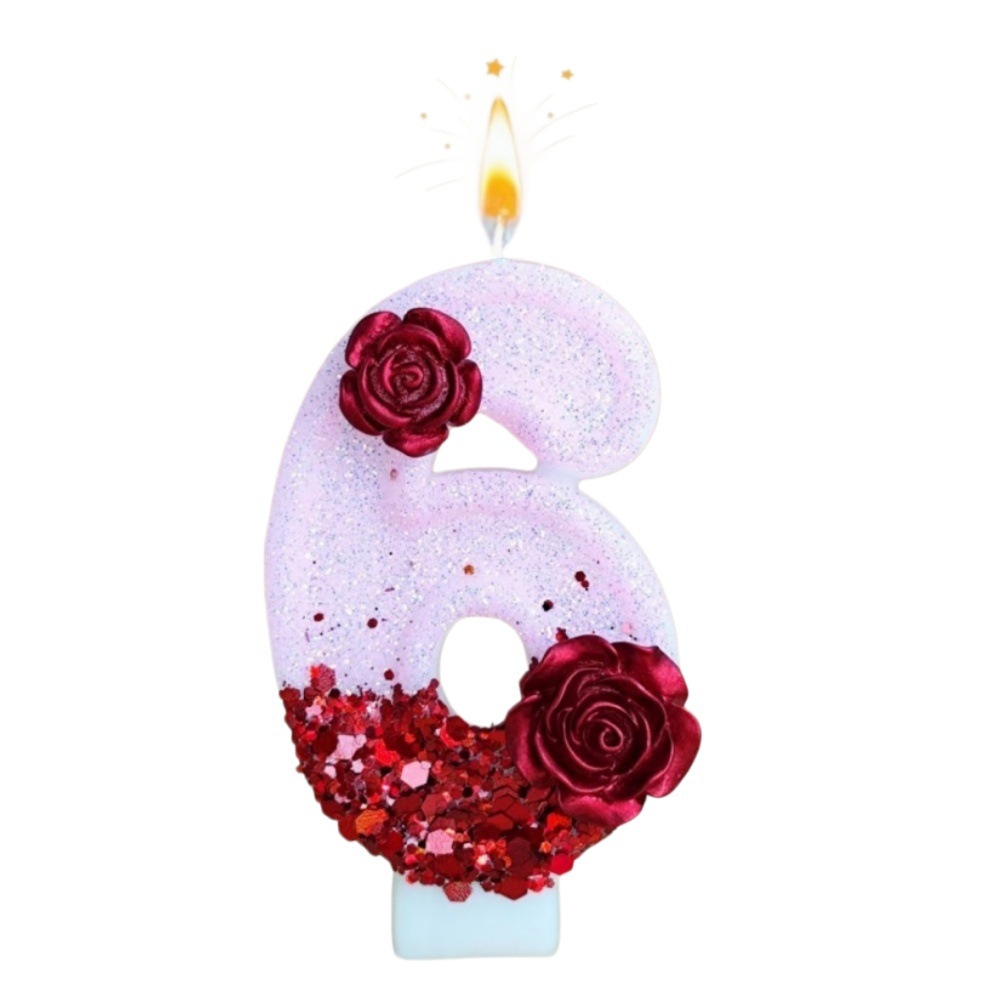 Number Pink Glitter Red Rose F - Paraffin Candle Wax recension och pris