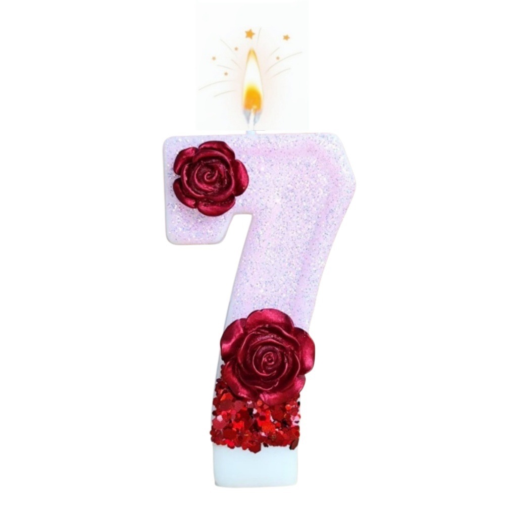 Number Pink Glitter Red Rose F - Paraffin Candle Wax recension och pris