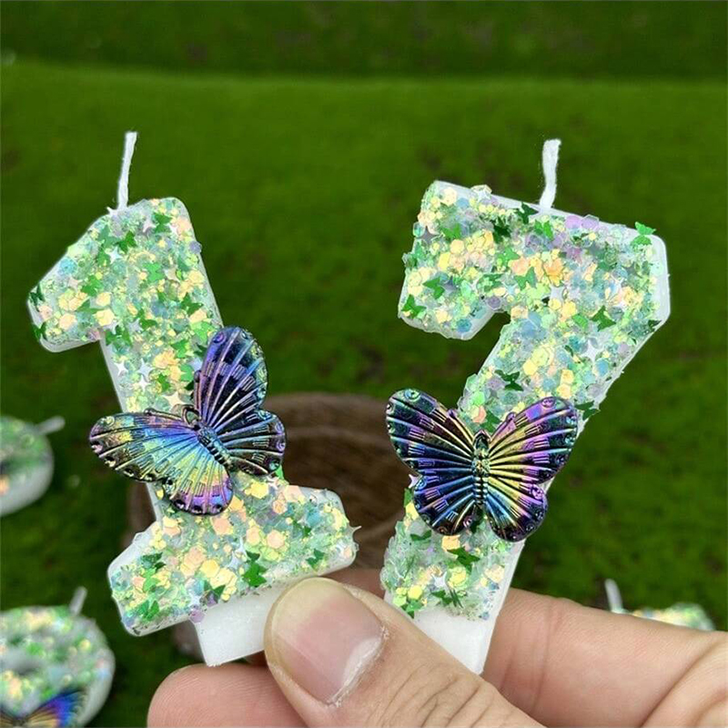 1Pc Green Sequins Number 0-9 B - Paraffin Candle Wax recension och pris