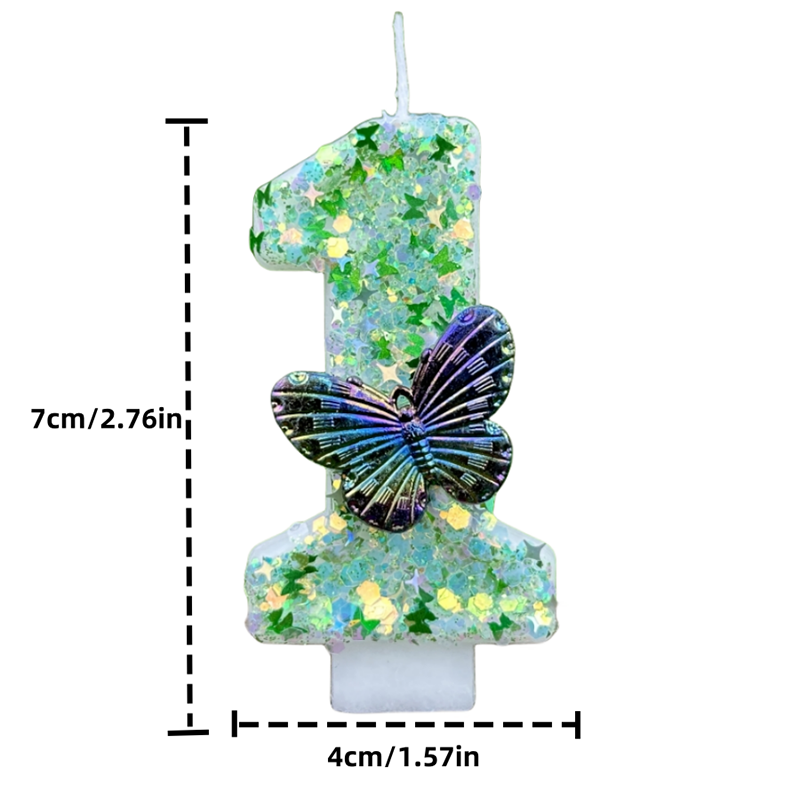 1Pc Green Sequins Number 0-9 B - Paraffin Candle Wax recension och pris