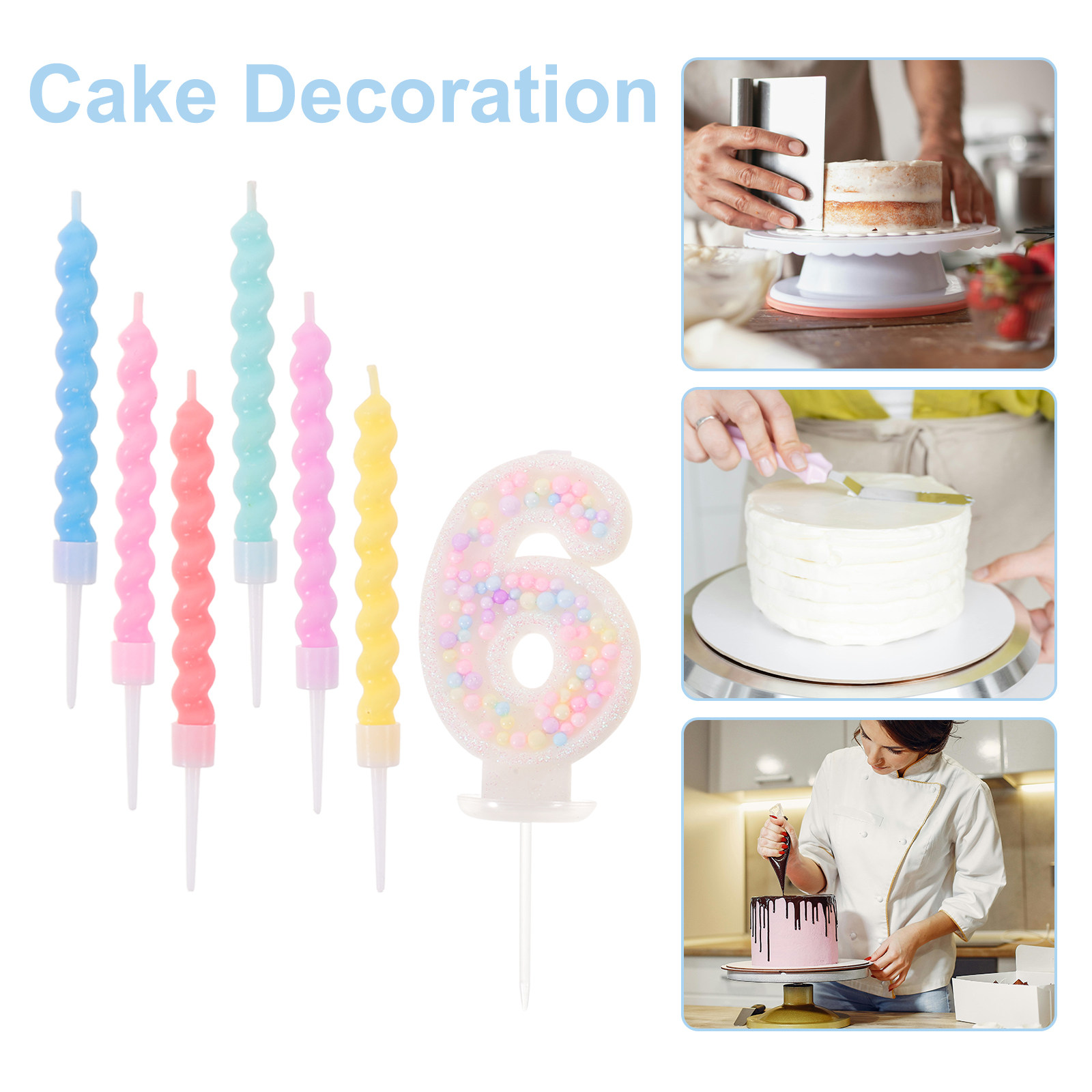 13Pcs Colorful Spiral Birthday - Paraffin Candle Wax recension och pris