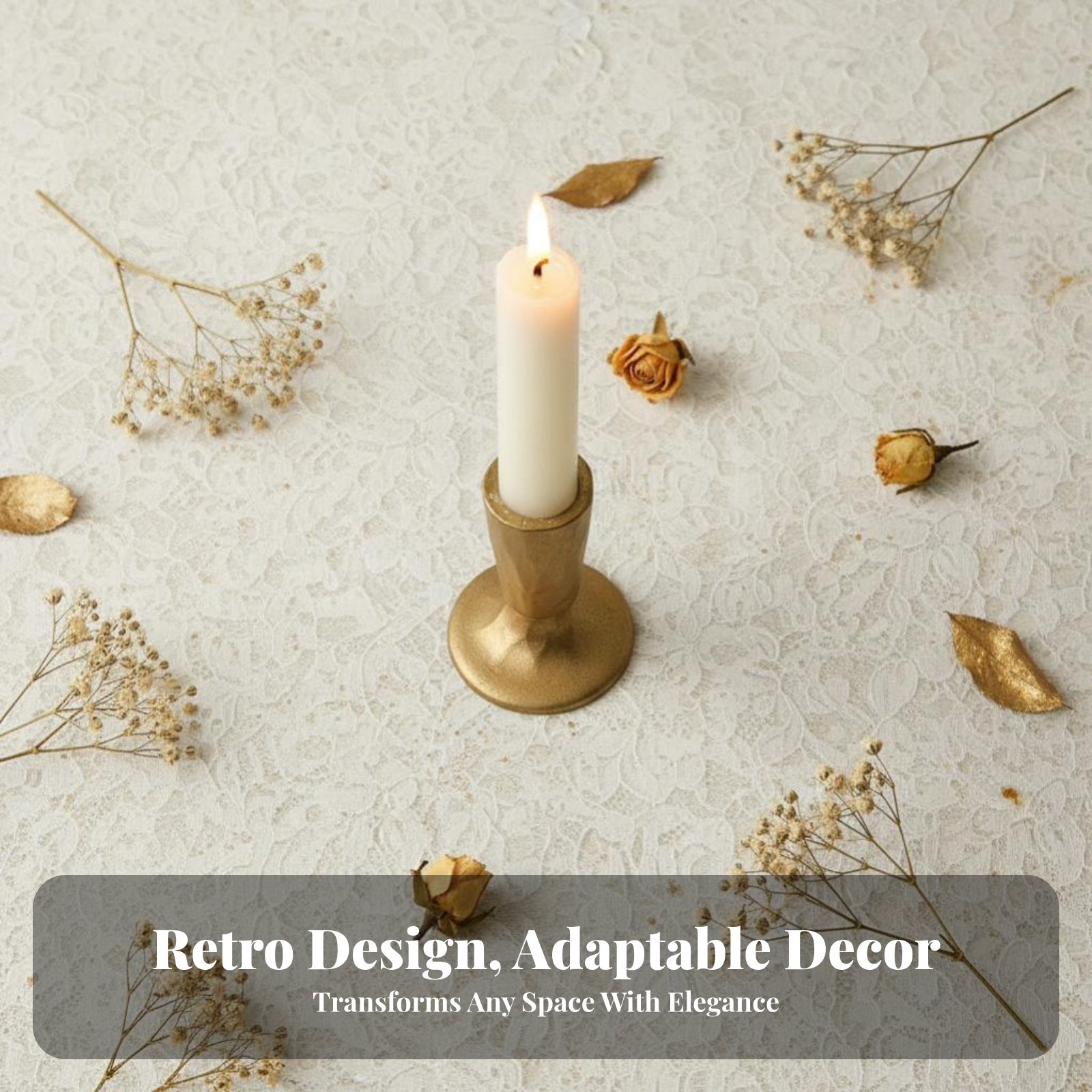 Gold Cast Iron Candle Holder,  - Paraffin Candle Wax recension och pris