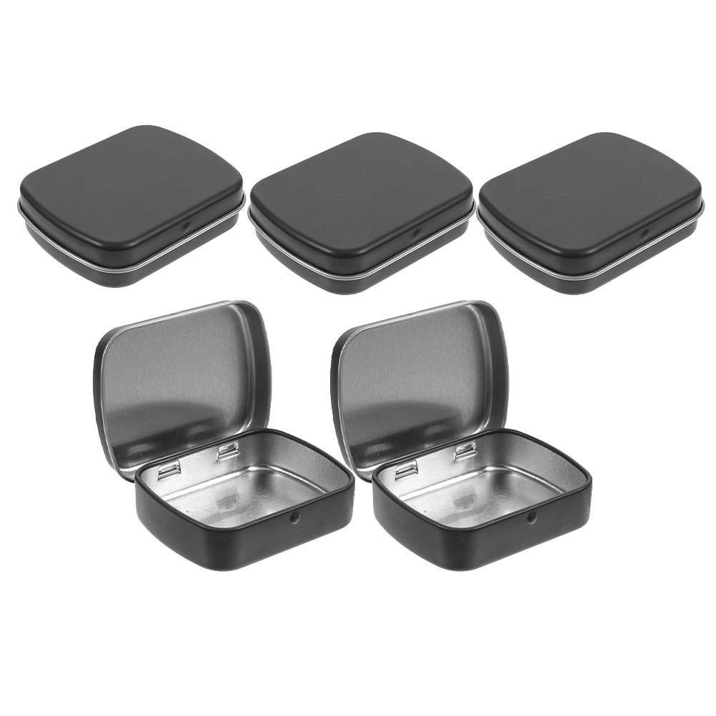 5Pcs Mini Storage Box Portable - Tin Container Lid recension och pris