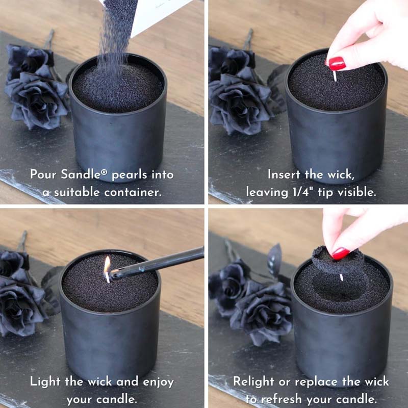 Black Candle Sand with Wick, 2 - Candle Making Ingredients recension och pris