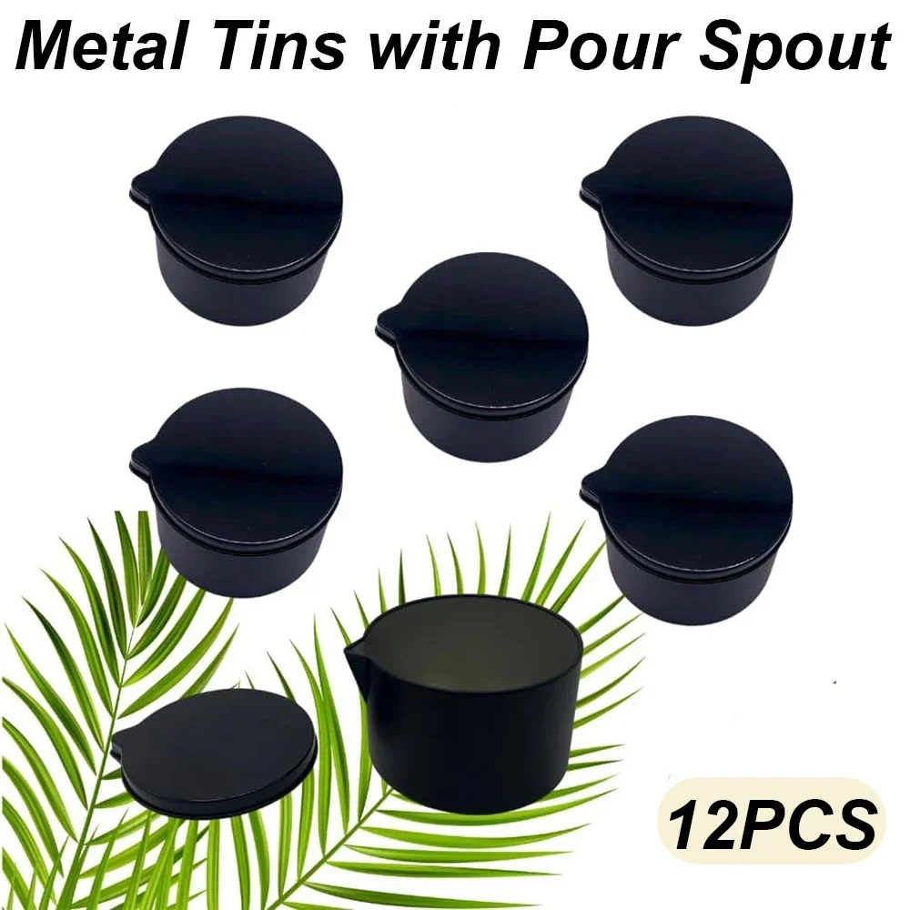 12PCS Silver Black Metal Tins  - Candle Making Vessels recension och pris