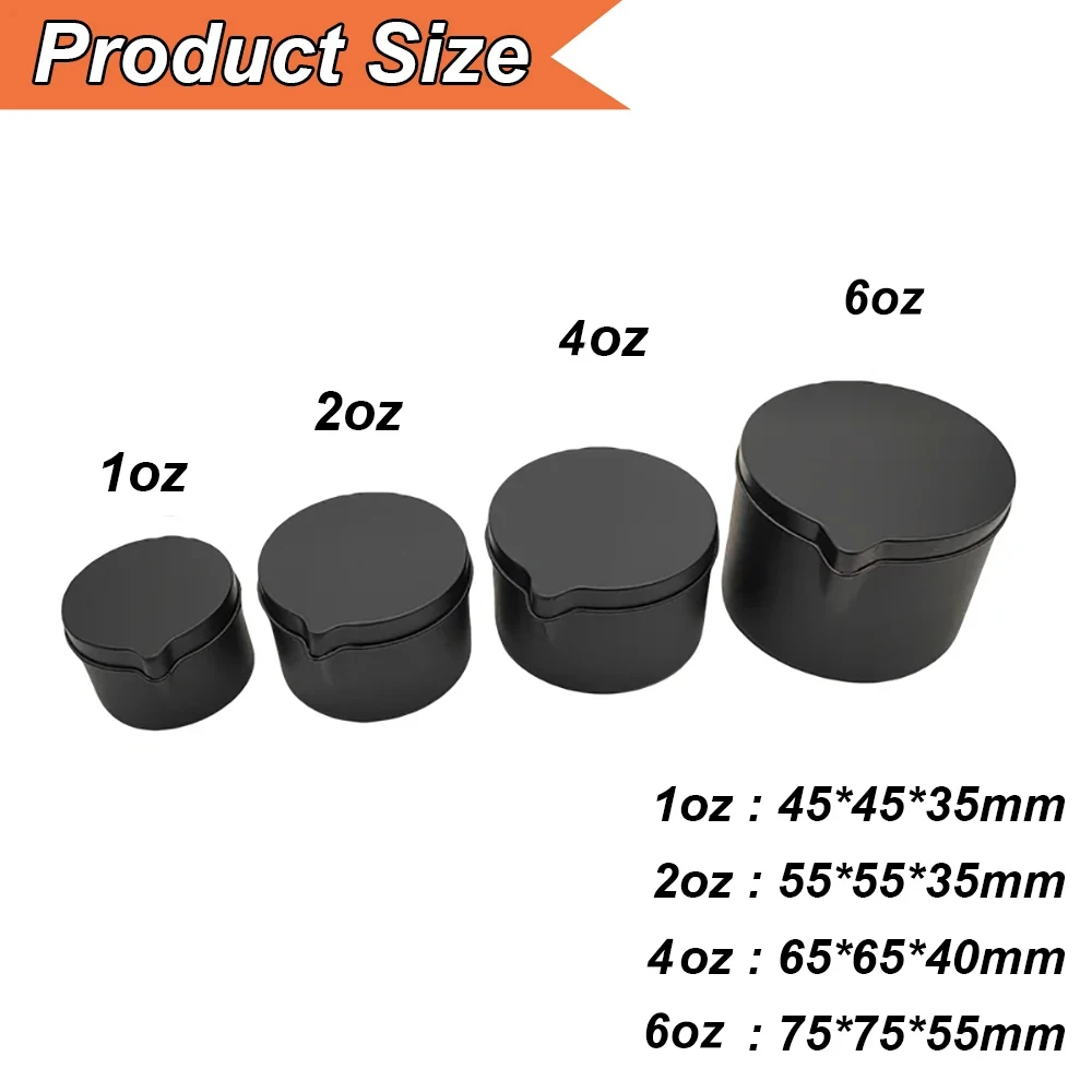12PCS Silver Black Metal Tins  - Candle Making Vessels recension och pris