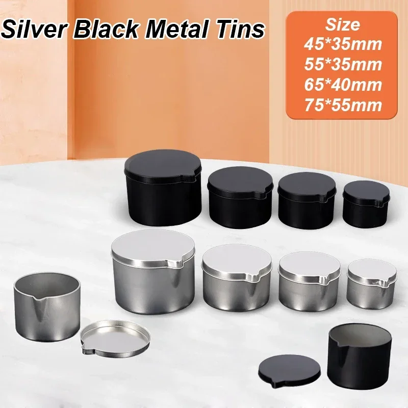 12PCS Silver Black Metal Tins  - Candle Making Vessels recension och pris